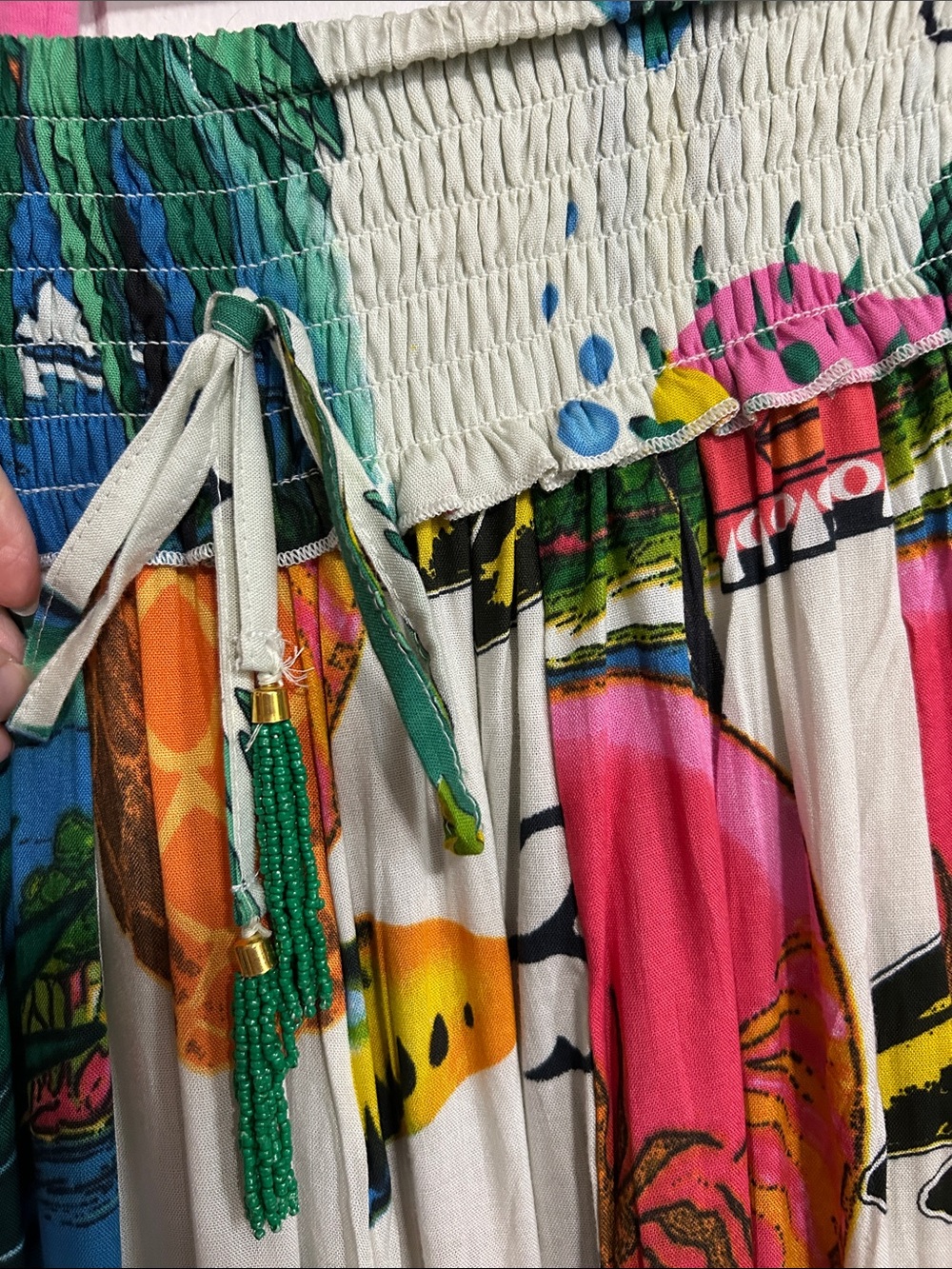 NWT • TRUE DESTINATIONS • Wide-Leg Tropical Print Pineapple Palazzo Pants - Picture 7 of 13